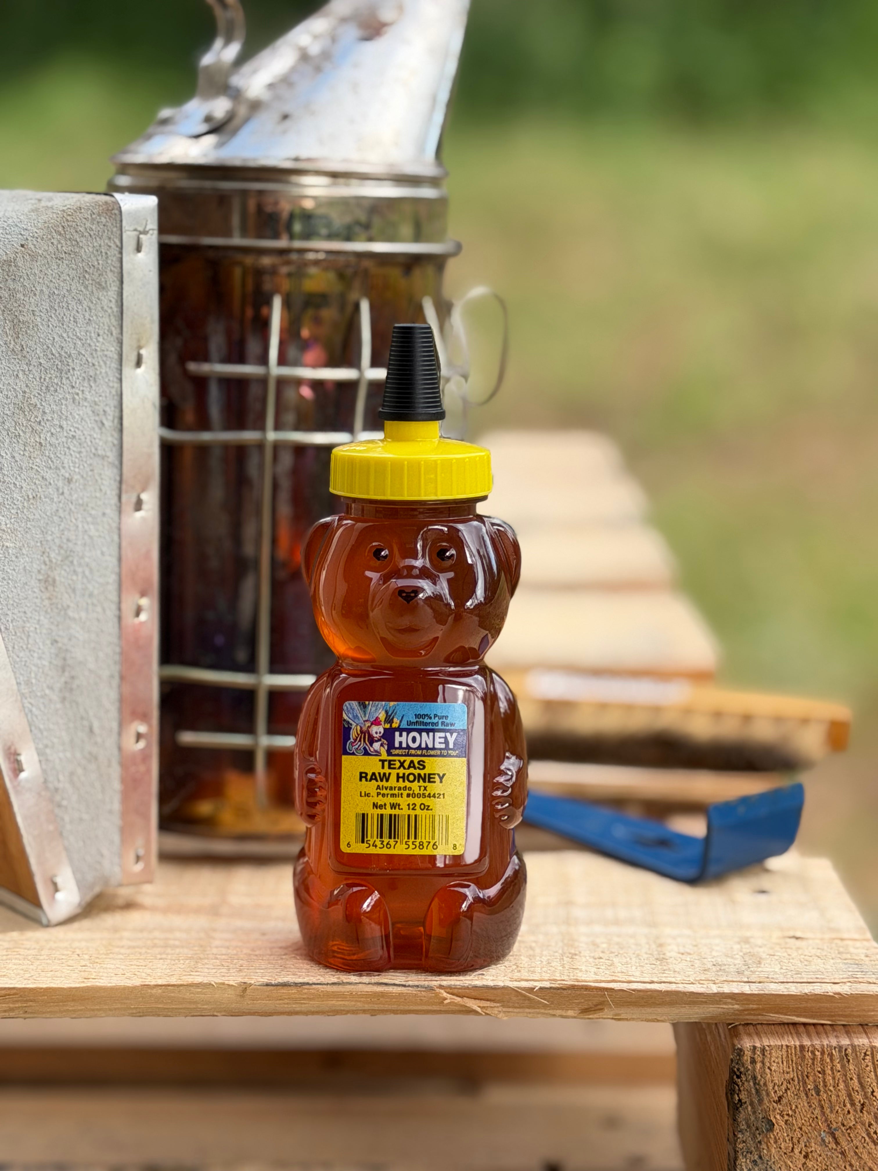 12oz Texas Raw Honey Bear